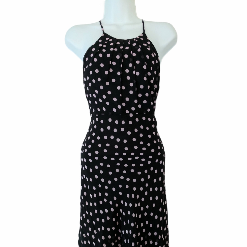 Nine West Black and Pink Silk Chiffon Dress 2